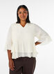 Bluzka z 3/4-sleeves i falbankami, Biały, Model image number 0