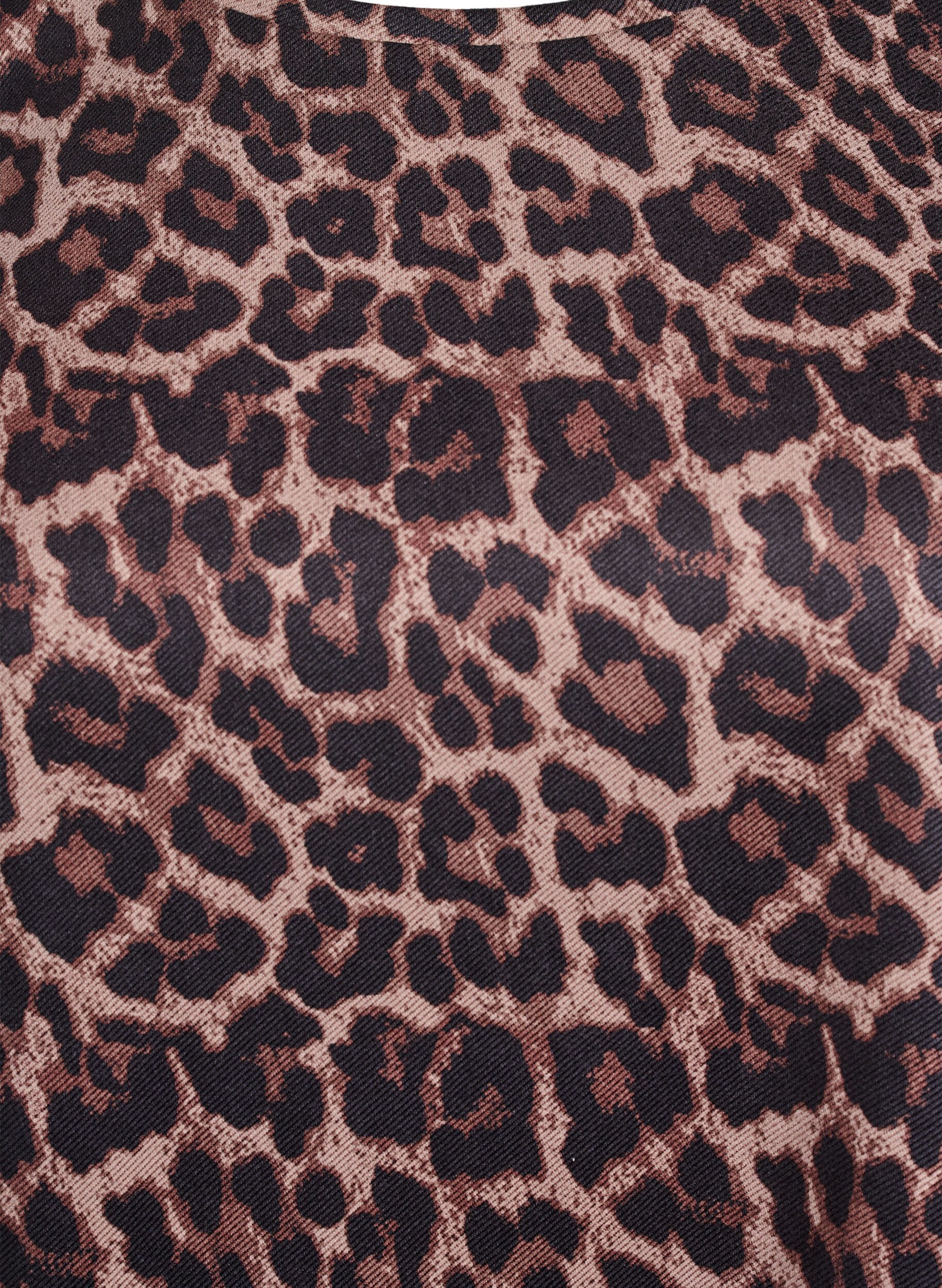 Zizzi Kr&oacute;tka sukienka o kroju trapezowym z rekawami 7/8, Brązowy, Packshot image number 2