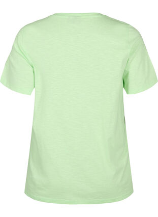 Podstawowa koszulka z krótkim rekawem i dekoltem w szpic, Paradise Green, Packshot image number 1