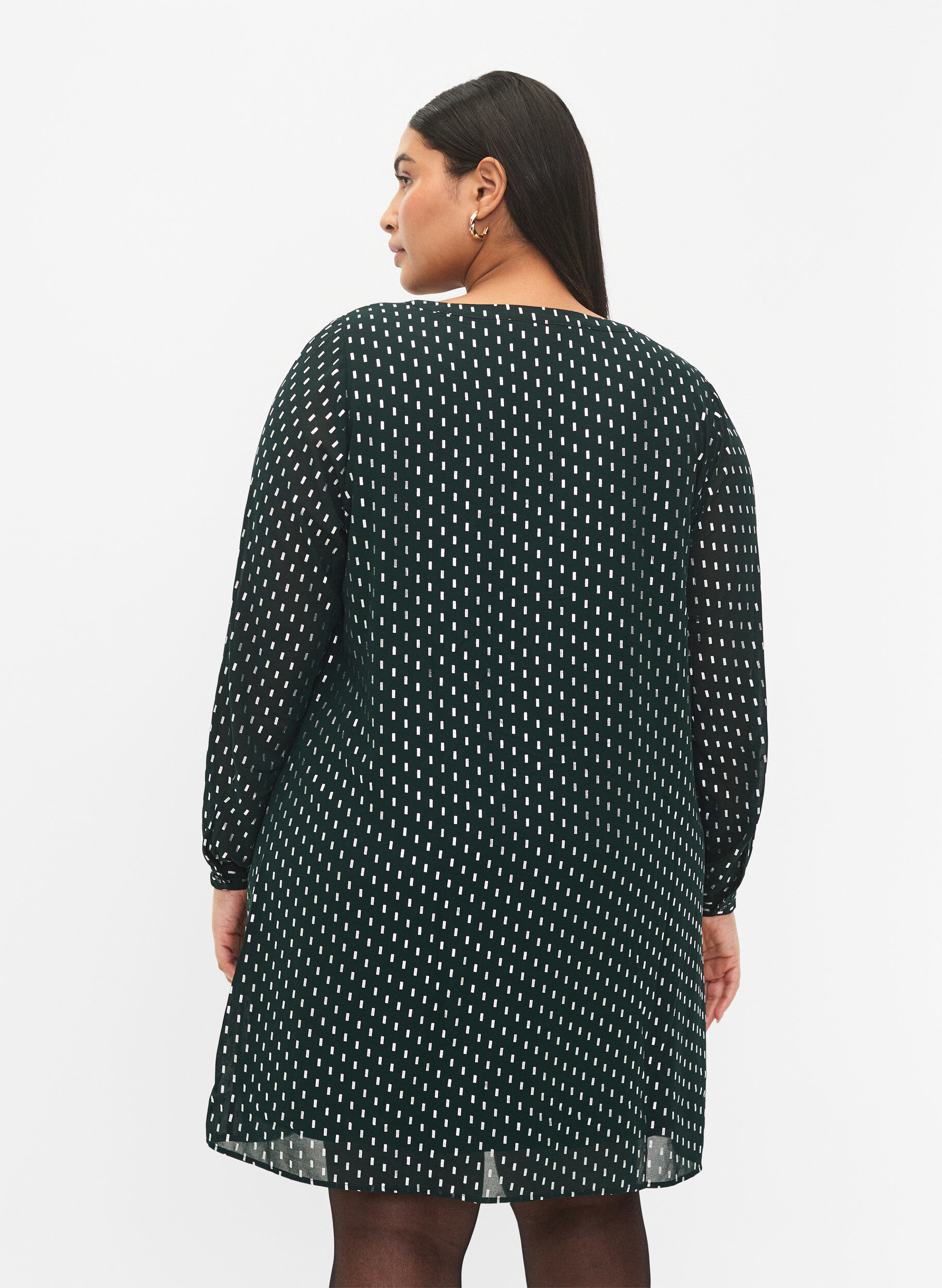 Zizzi Sukienka z dlugimi rekawami i foliowym nadrukiem, Scarab w. Silver, Model image number 1