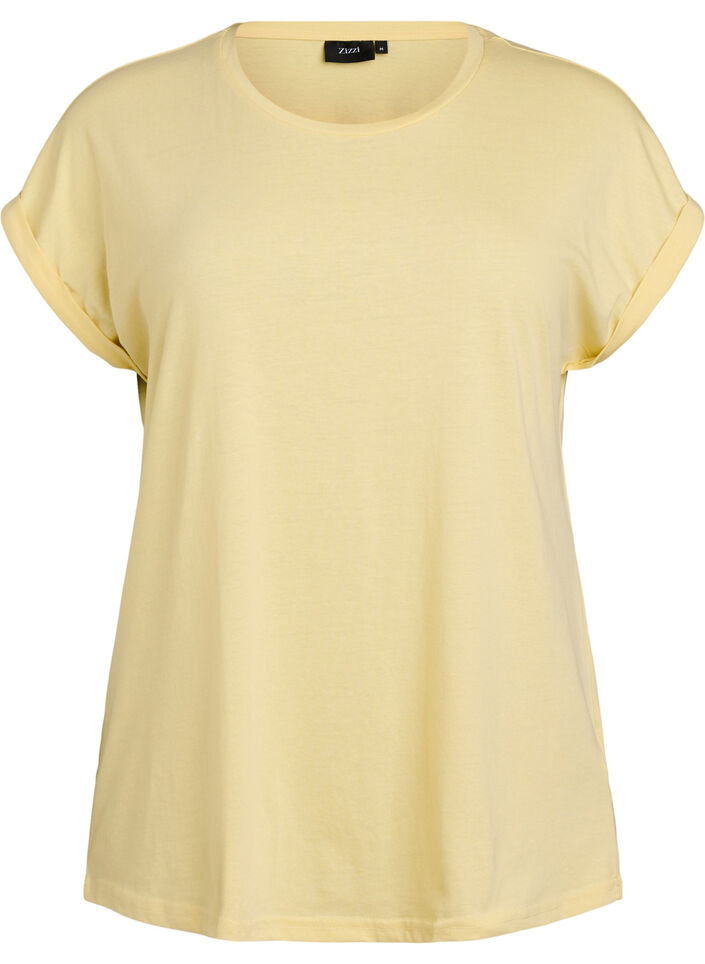 T-shirt z kr&oacute;tkim rekawem z mieszanki bawelny, Ż&oacute;łty, Packshot image number 0