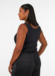 Dopasowany top basic z gladkiego materialu, Czarne, Model image number 2