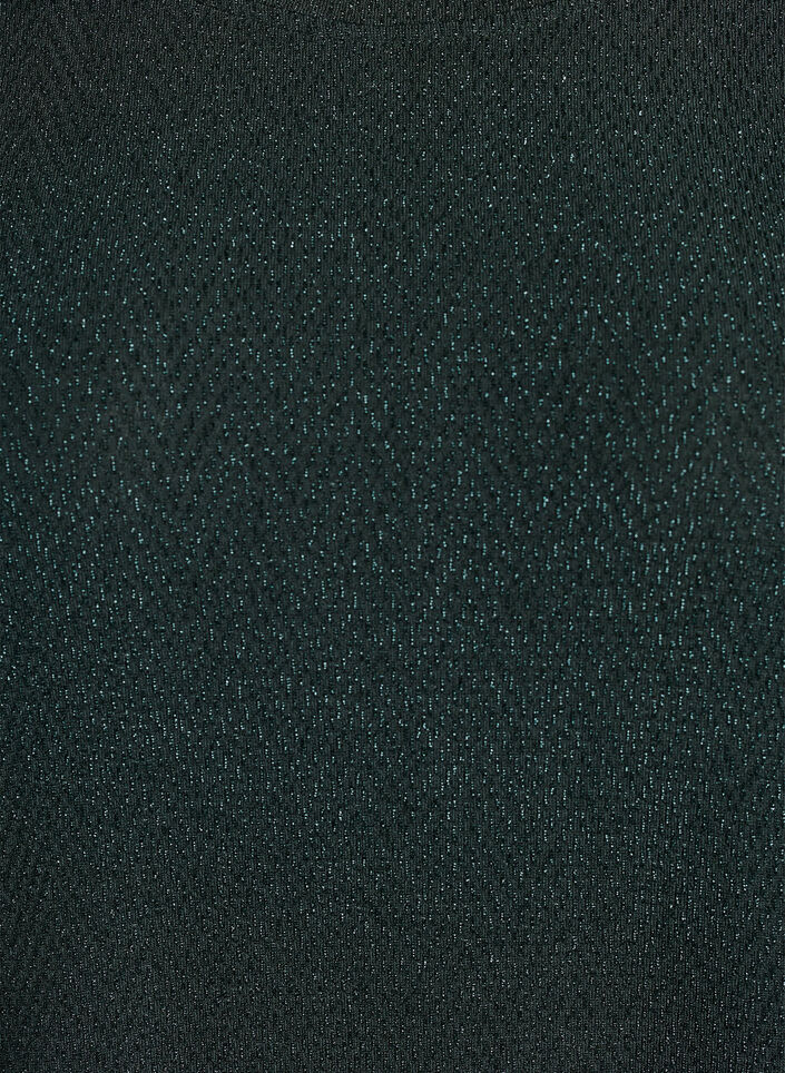 Bluzka we wzór jodelki z blyszczaca nitka, Zielony, Packshot image number 2