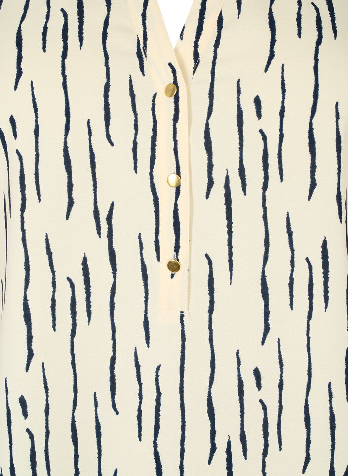 Bluzka z rekawem 3/4 i nadrukiem, Off White Stripe, Packshot image number 2