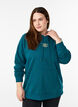 Bluza z kapturem z haftowanym motywem z przodu, Zielony, Model image number 0