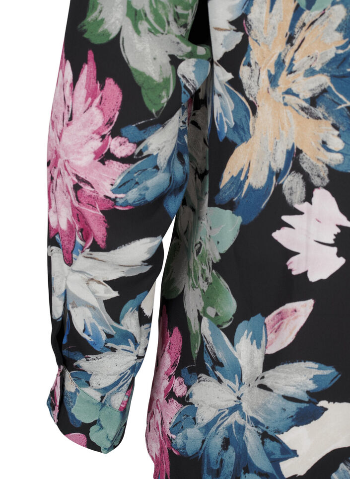Bluzka z dlugimi rekawami i kwiatowym nadrukiem, Rose Flower AOP, Packshot image number 3
