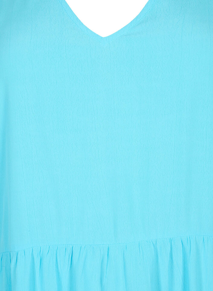 Jednokolorowa tunika z wiskozy z krótkim rekawem, Bachelor Button, Packshot image number 2