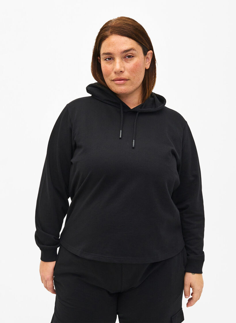 Bluza z kapturem, Black, Model image number 0