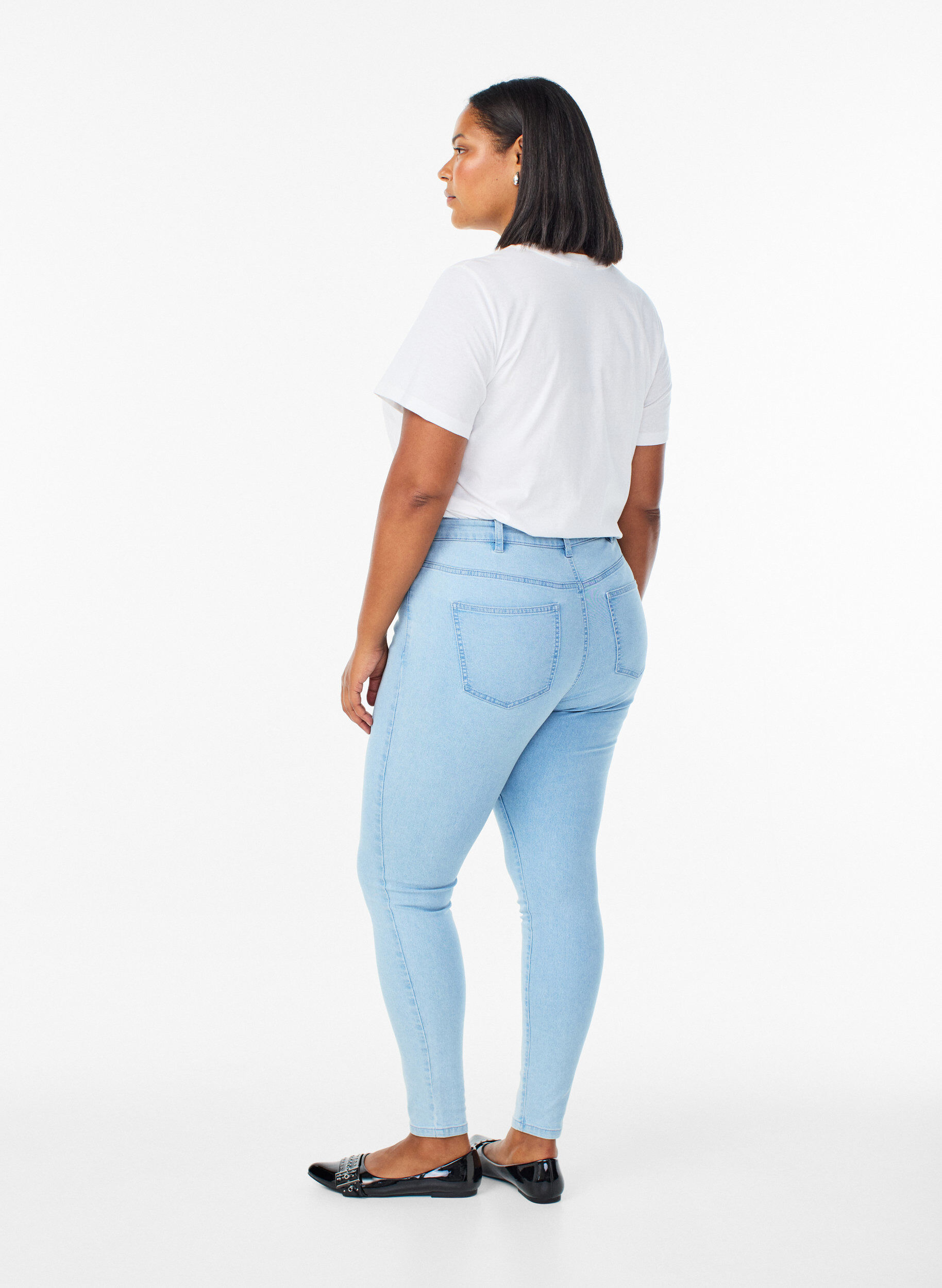 ZizziJeansy super slim z wysokim stanem Amy, Niebieskie, Model image number 1