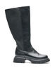 Wysokie buty z zamkiem i elastycznymi panelami, Czarne, Packshot image number 0
