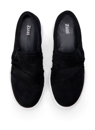 Wsuwane, szerokie buty z wezlem, Black, Packshot image number 2