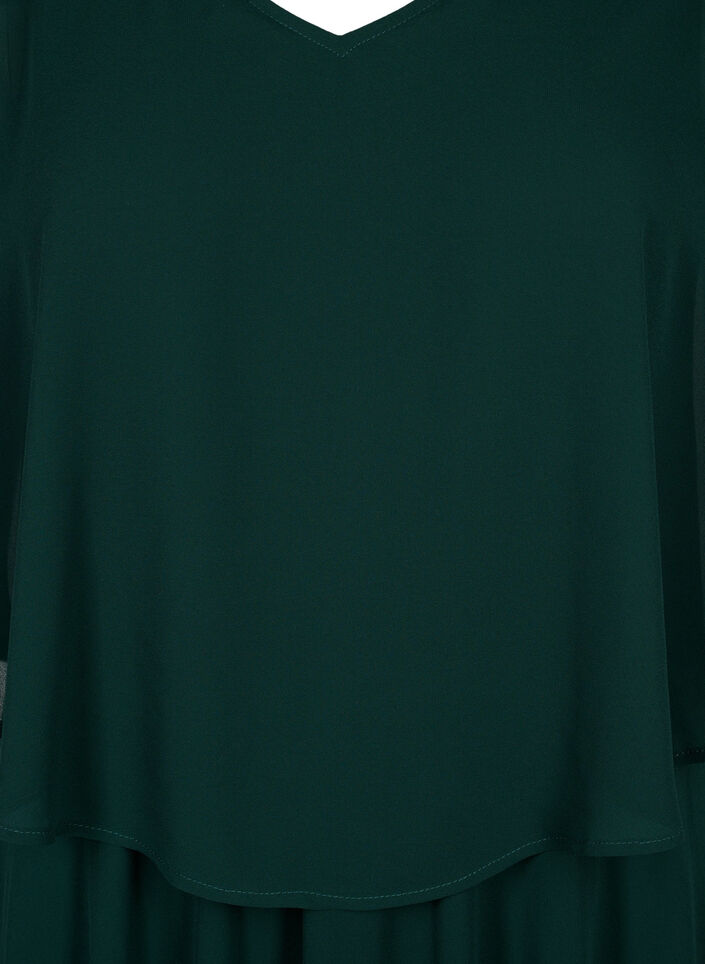 Dluga sukienka o linii trapezu z krótkimi rekawkami, Scarab, Packshot image number 2