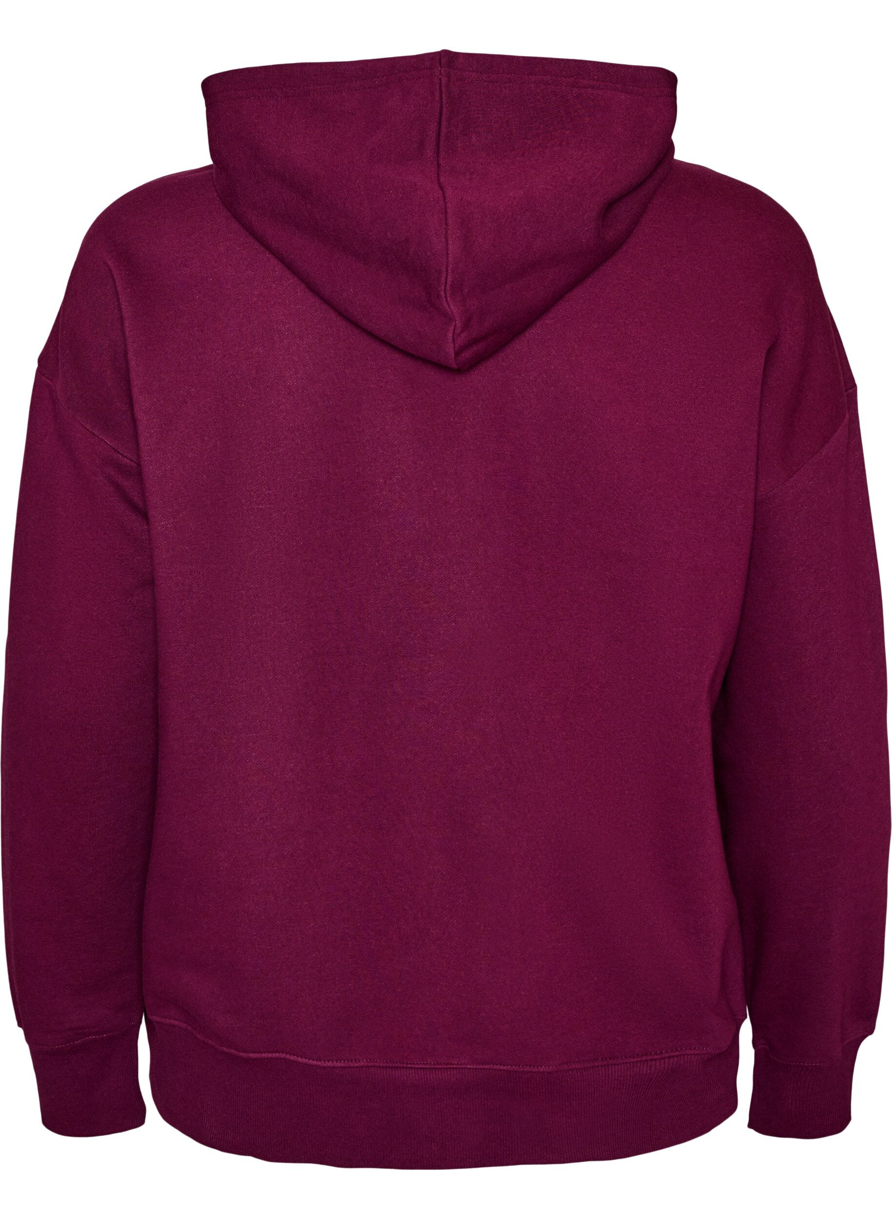ZizziBluza z kapturem z nadrukiem na piersi, Fioletowy, Packshot image number 1