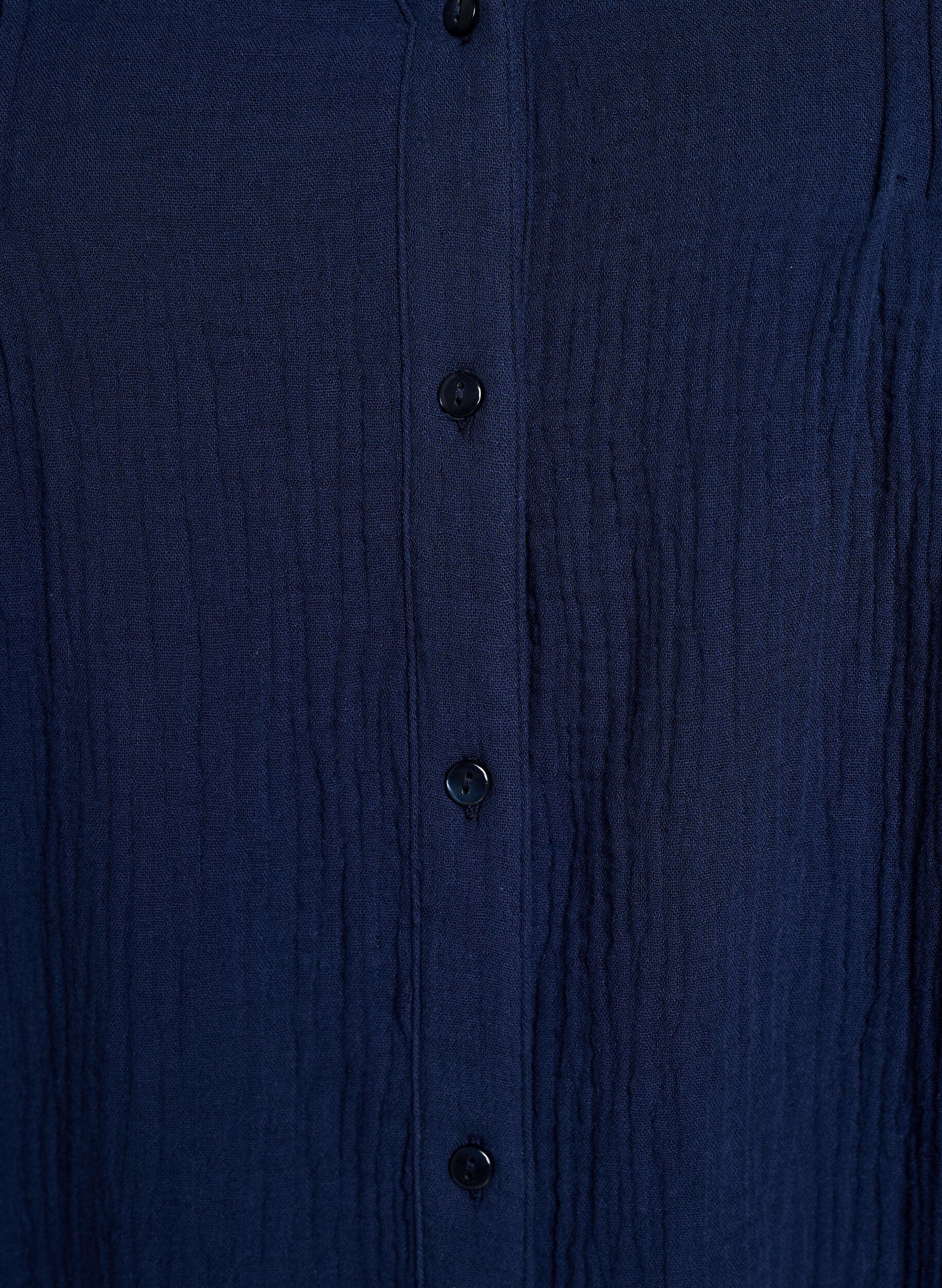 Zizzi Bluzka z bawelnianej muslinowej tkaniny z haftowanymi detalami, Niebieskie, Packshot image number 2