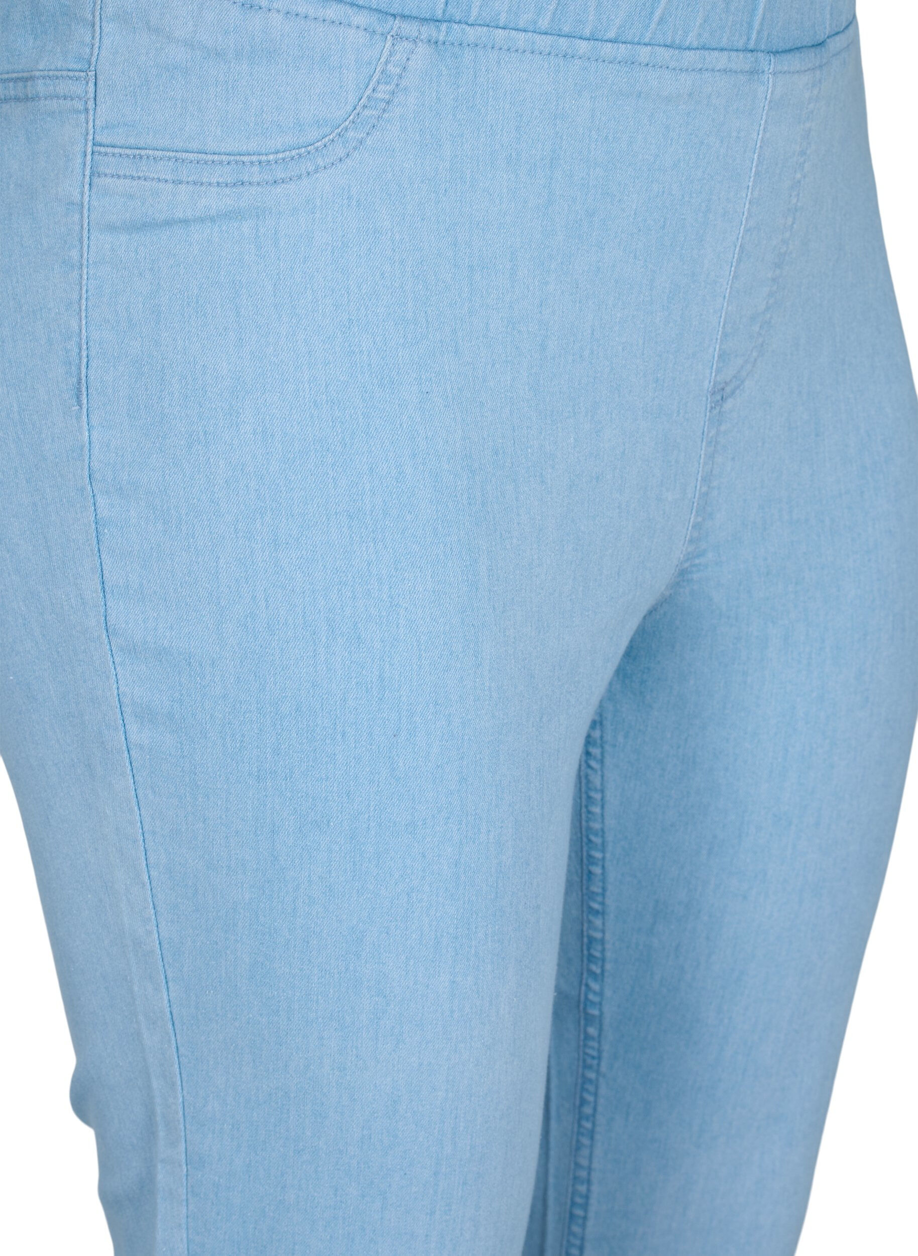 Zizzi Cotton blend capris, Light blue denim, Packshot image number 2