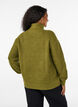 Sweter z wysokim kolnierzem i zamkiem blyskawicznym, Zielony, Model image number 2