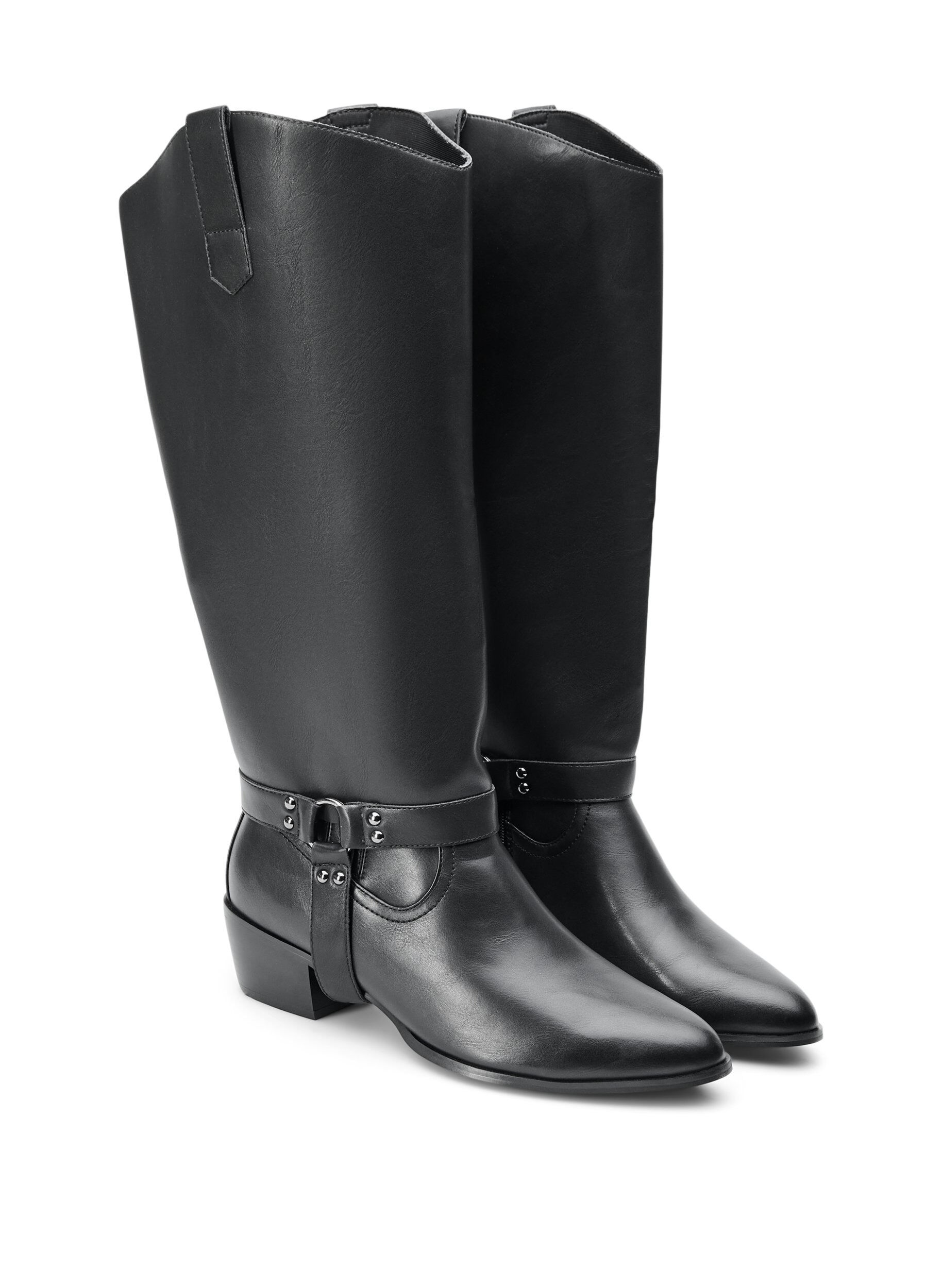 ZizziDlugie buty z odpinanym cholewem, Czarne, Packshot image number 1