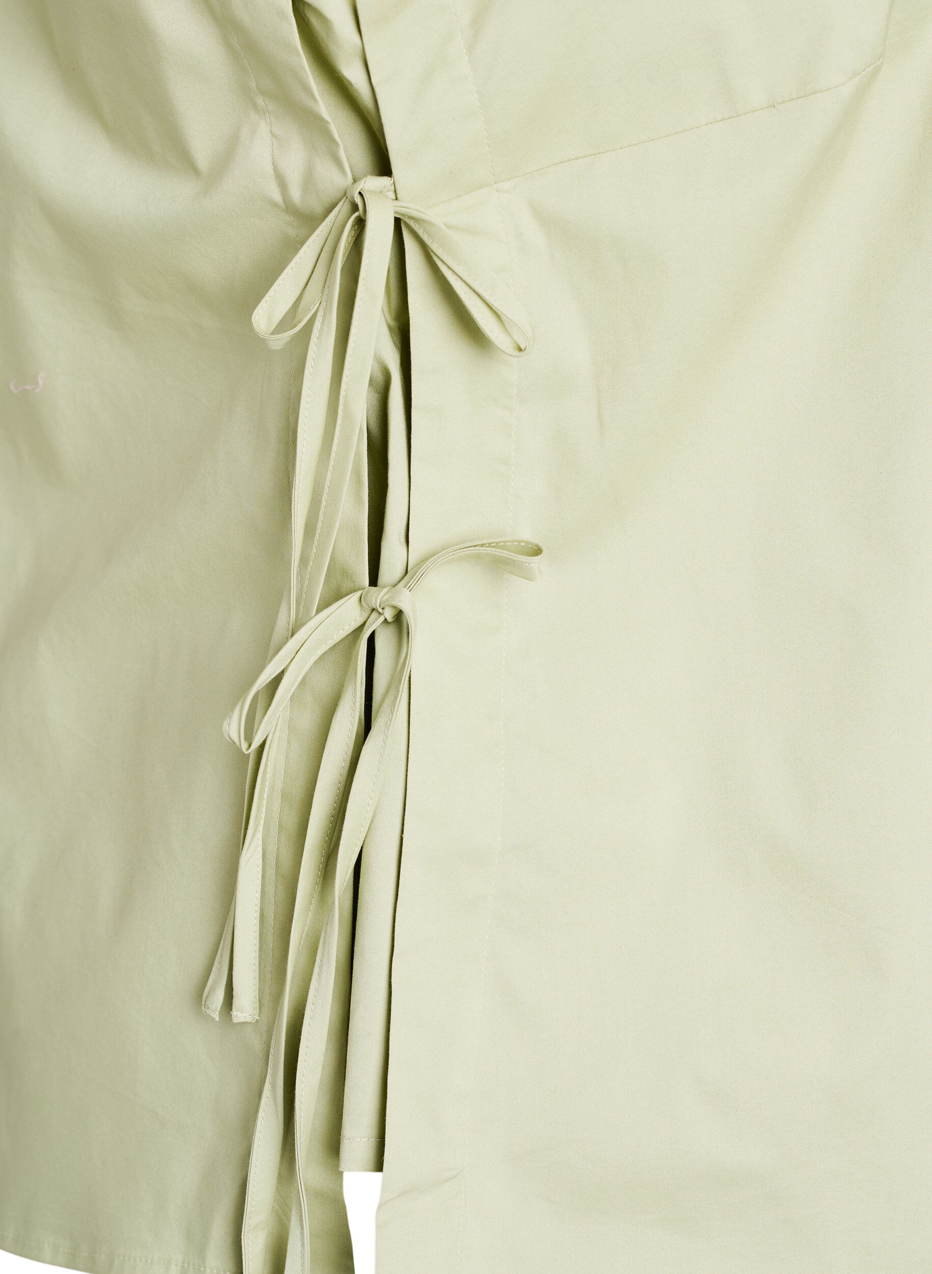 Zizzi Bluzka bez rekaw&oacute;w z kokardkami po bokach, Zielony, Packshot image number 3