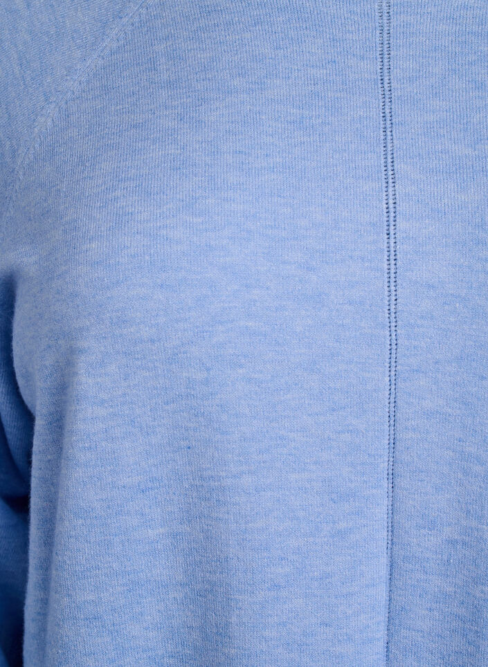 Dzianinowa sukienka z okraglym dekoltem i dzianinowym wzorem, Della R. Blue Mel., Packshot image number 2