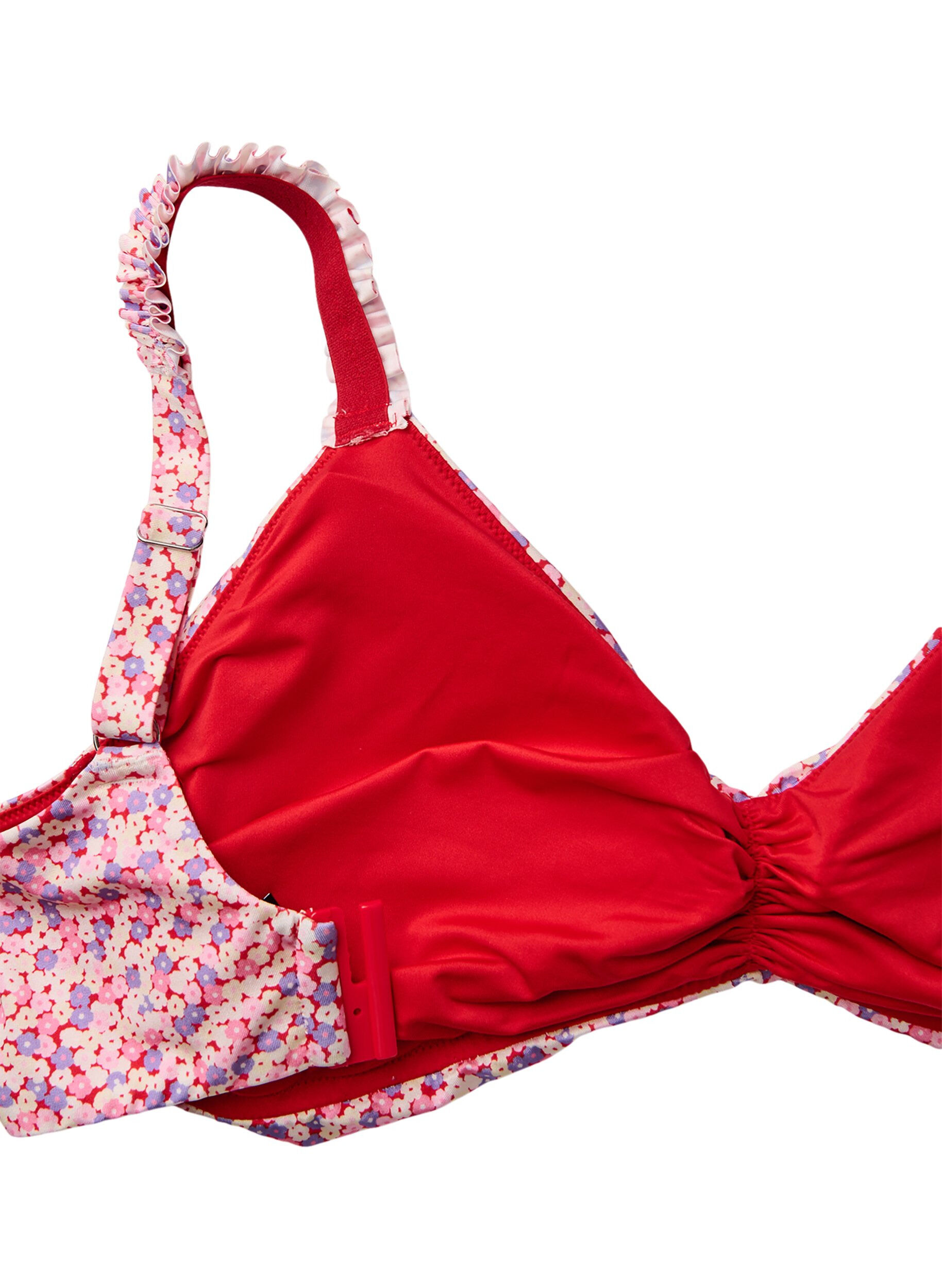 Zizzi Koszulka do bikini w paski z wyjmowanymi wkladkami, R&oacute;żowy, Packshot image number 3
