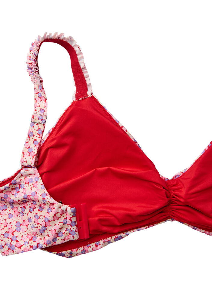 Kwiatowy stanik bikini z wyjmowanymi wkladkami, Różowy, Packshot image number 3