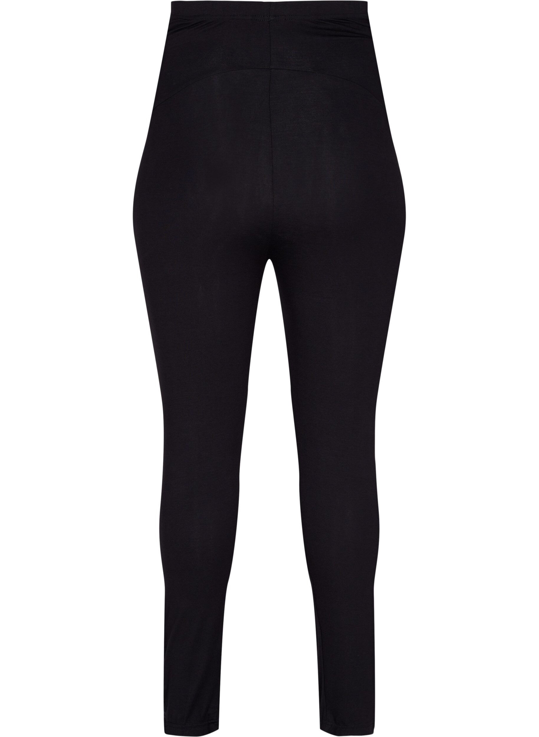 Zizzi Wiskozowe legginsy ciazowe z guzikami, Black, Packshot image number 1