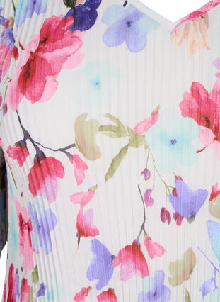 Plisowana bluzka w kwiaty, White/MultiFlowerAOP, Packshot image number 2