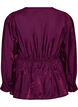 Blyszczaca bluzka z wiskozy z efektem peplum, Fioletowy, Packshot image number 1