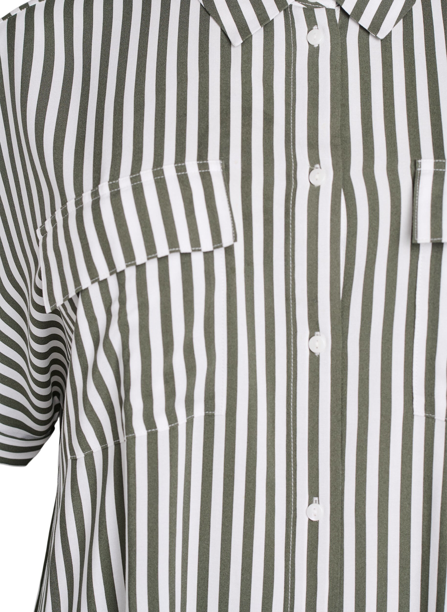 Zizzi FLASH &ndash; Dluga koszulowa sukienka z kr&oacute;tkim rekawem, Zielony, Packshot image number 2