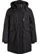 Hydrofobowa parka z kapturem i funkcjonalnymi detalami, Czarne, Packshot image number 0