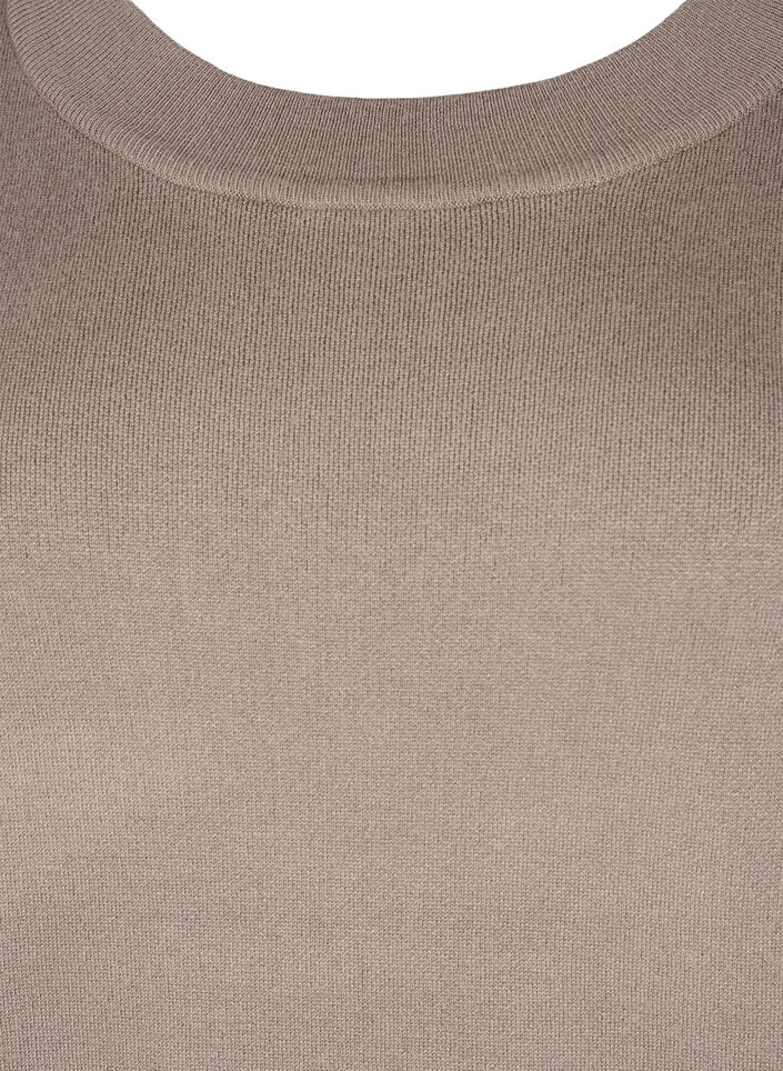 Dzianinowa sukienka z haftowanymi detalami, Desert Taupe Comb, Packshot image number 2