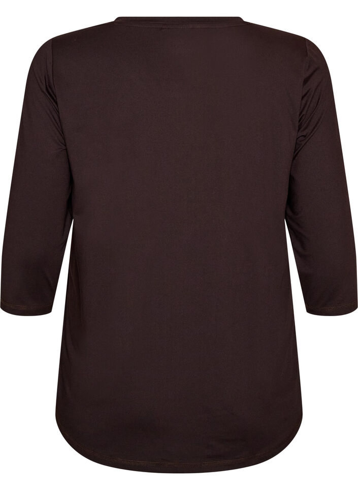 Sportowy top z rekawami 3/4, Brown, Packshot image number 1
