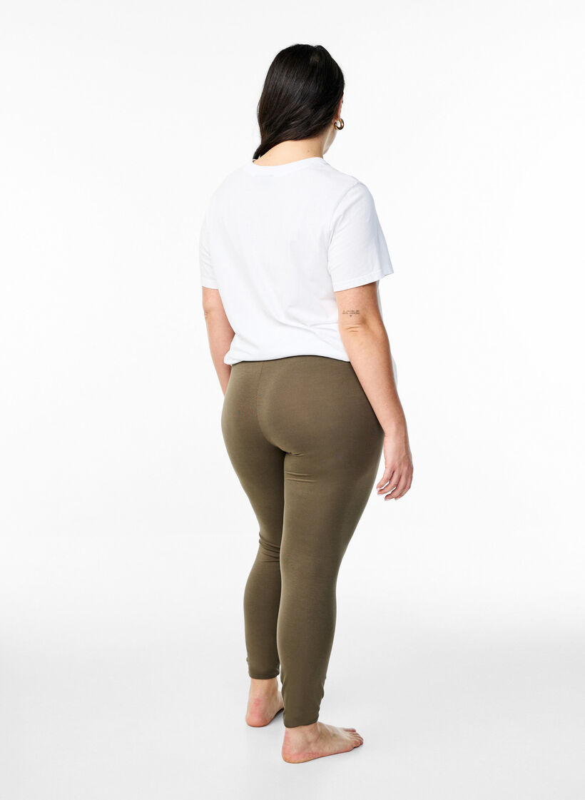 Legginsy basic z wiskozy, Zielony, Model image number 2