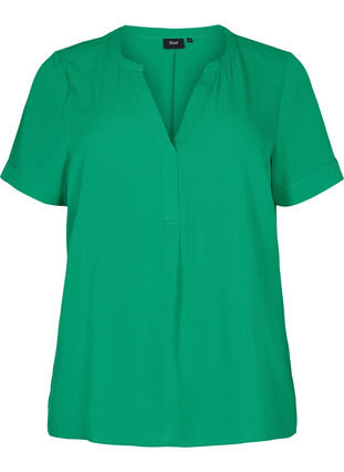 Bluzka z krótkim rekawem i dekoltem w serek, Jolly Green, Packshot image number 0