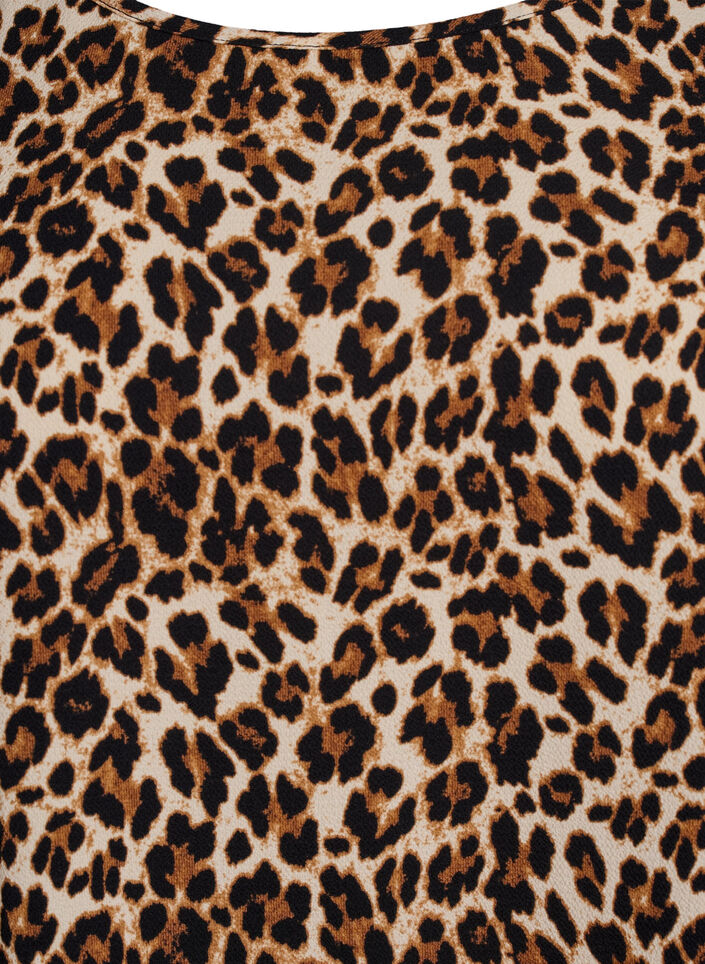 Sukienka z nadrukiem i krótkimi rekawami, Brązowy, Packshot image number 2