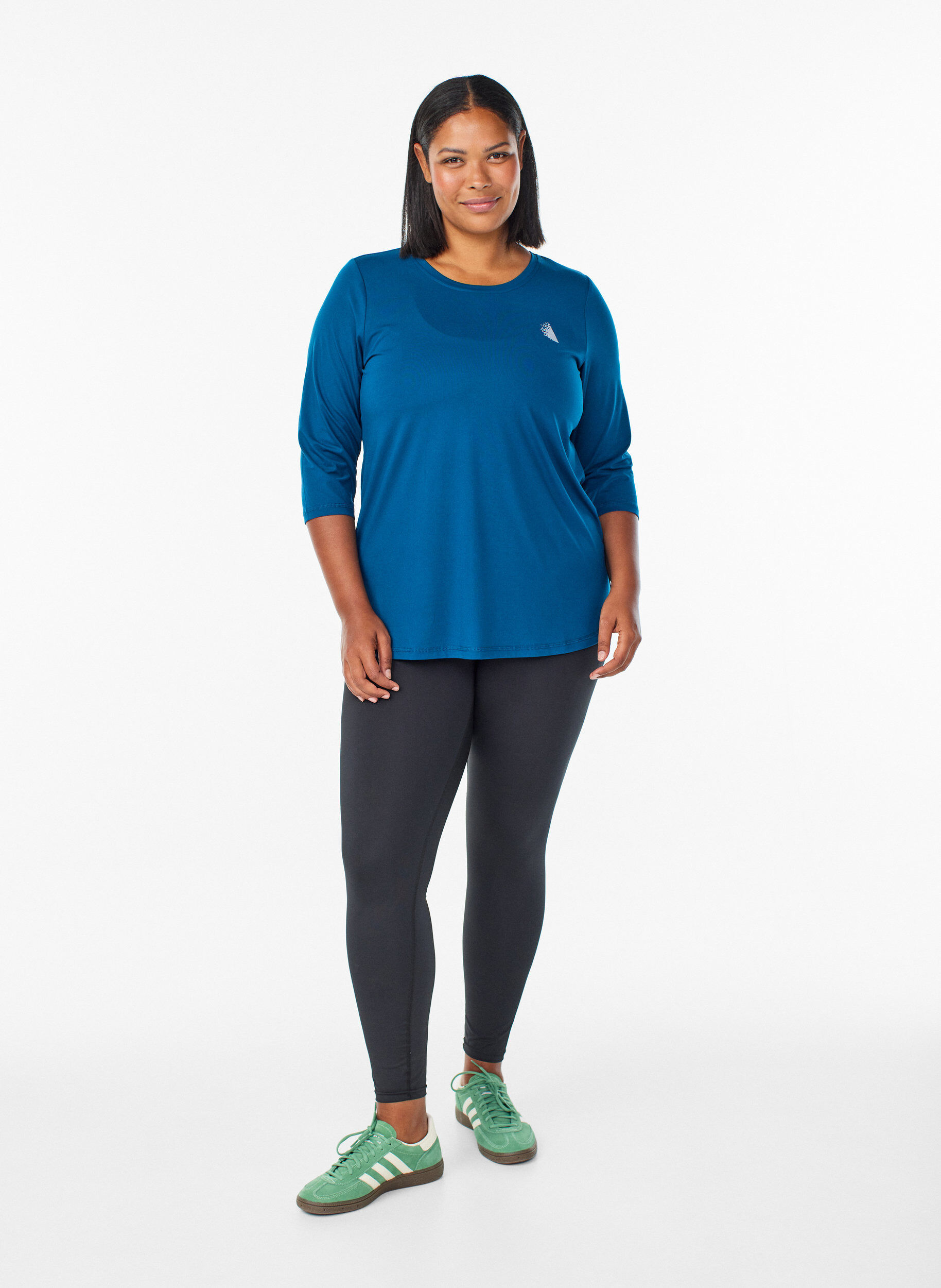 Zizzi Bluzka treningowa z rekawami 3/4, Niebieskie, Model image number 1