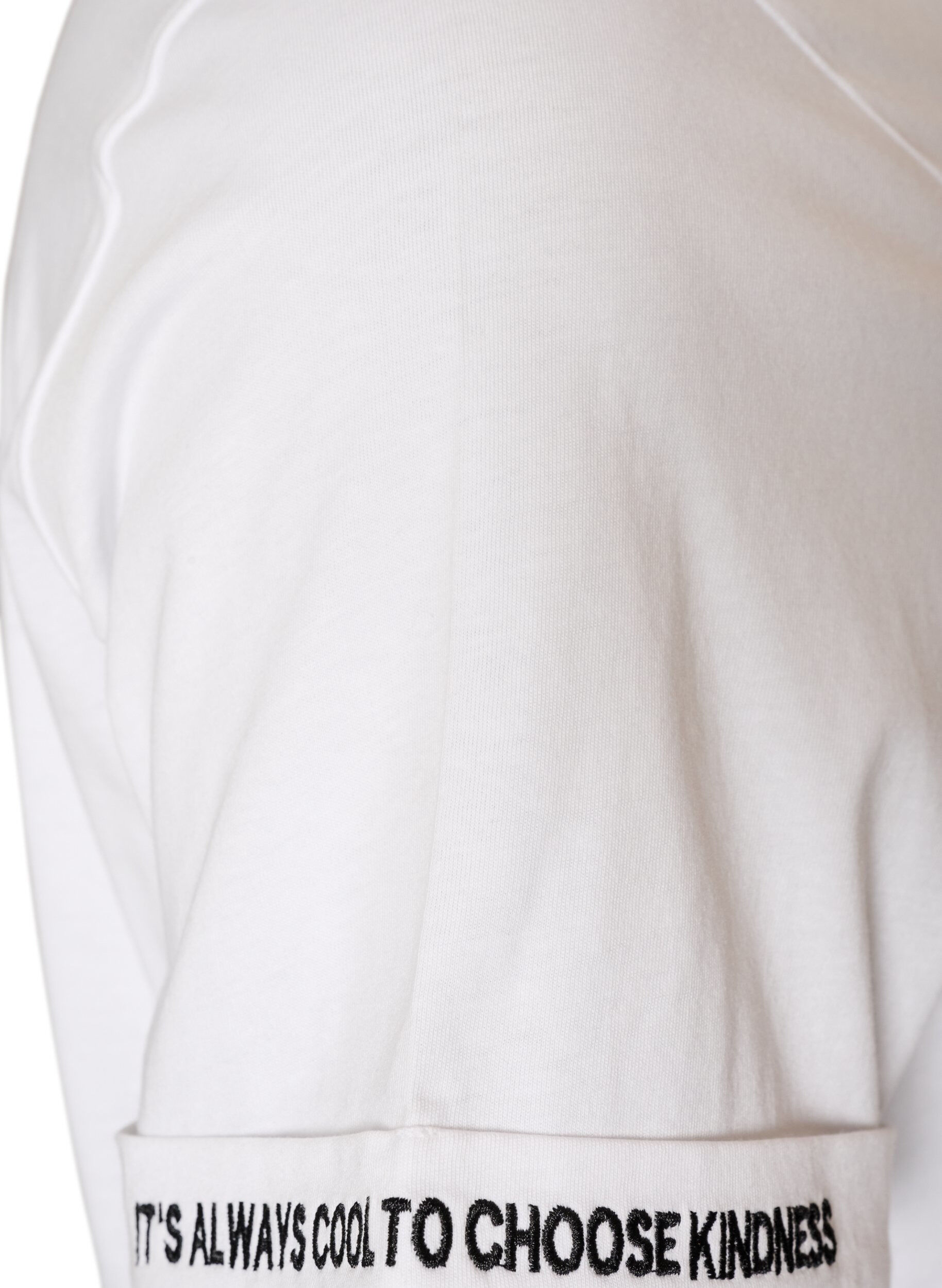 ZizziBawelniany T-shirt z haftowanym napisem, Biały, Packshot image number 3