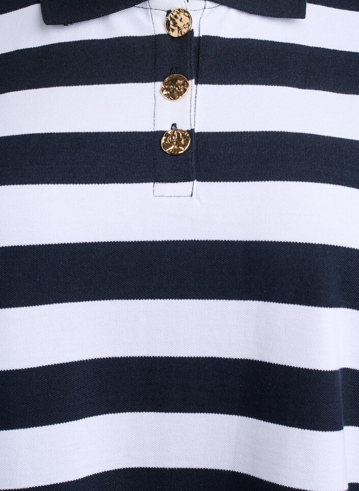 Koszulka polo w paski z dlugim rekawem, Czarne, Packshot image number 2