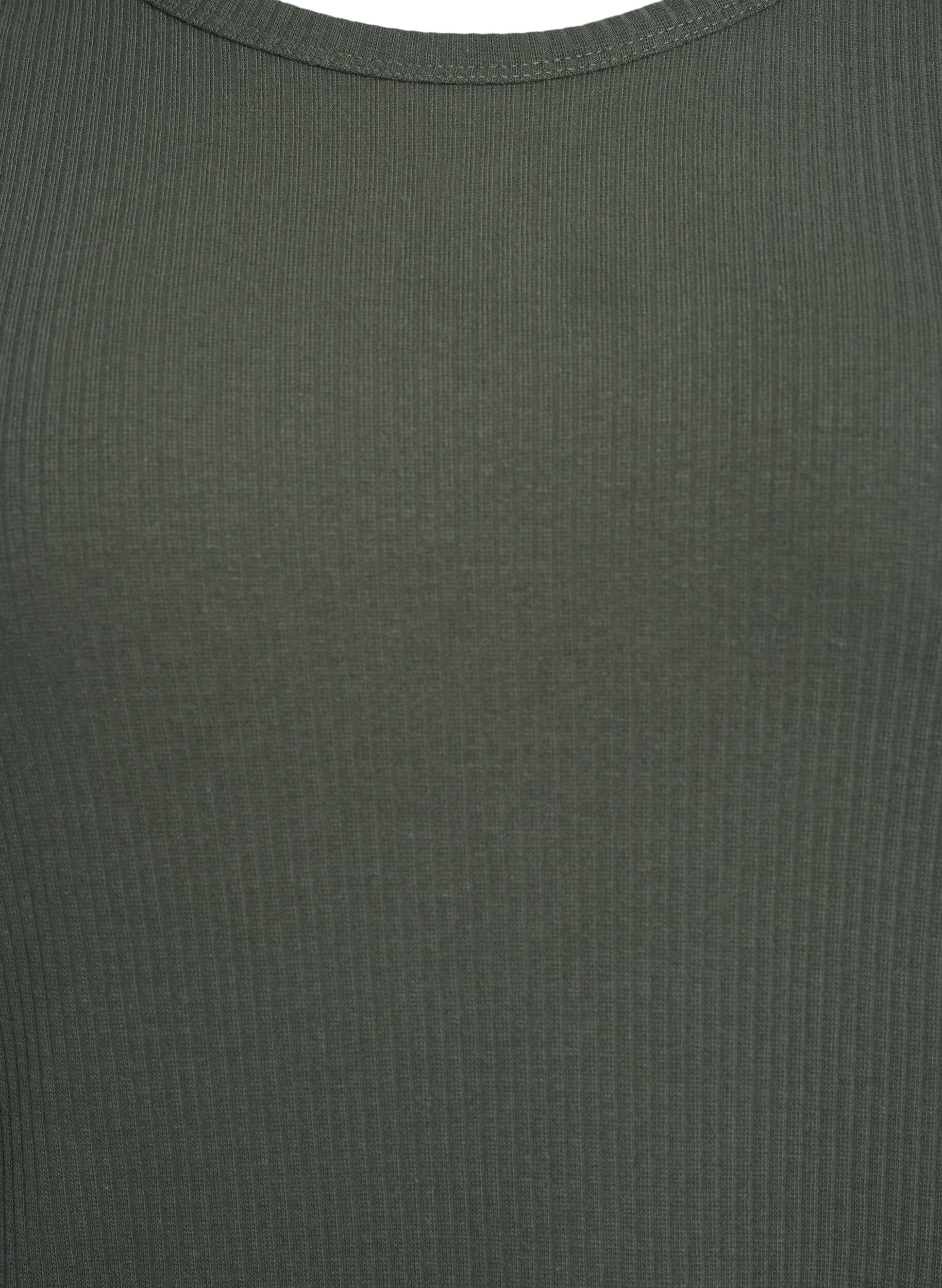 Zizzi Dluga sukienka z kr&oacute;tkim rekawem wykonana z dzerseju, Zielony, Packshot image number 2