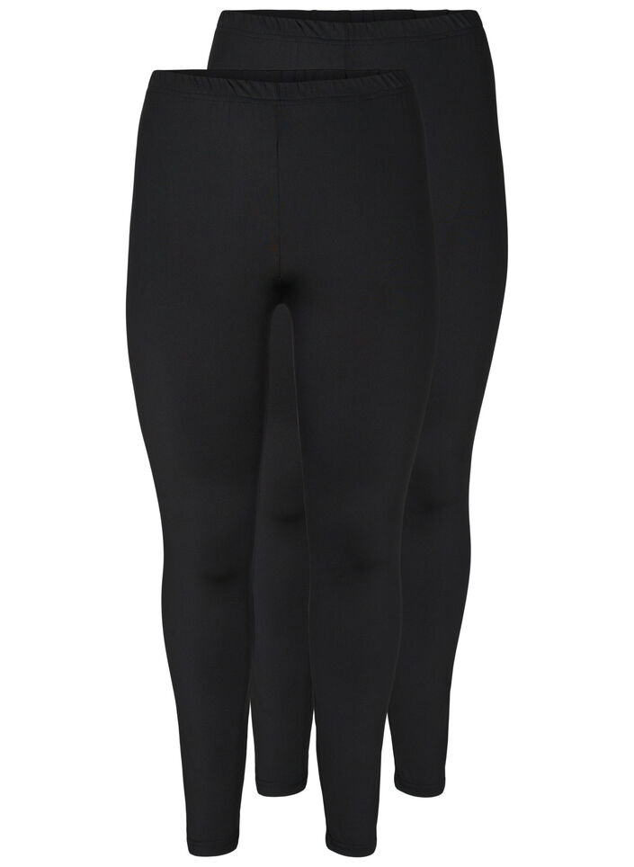 2-pack legginsy Basic, Czarne, Packshot image number 0