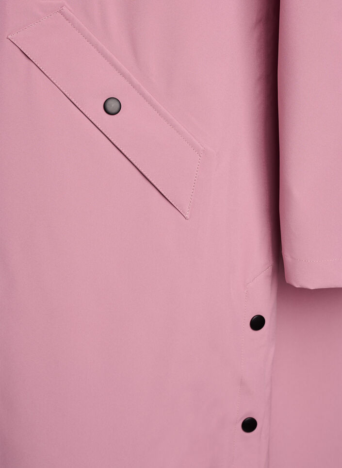 Kurtka przeciwdeszczowa z kieszeniami i kapturem, R&oacute;żowy, Packshot