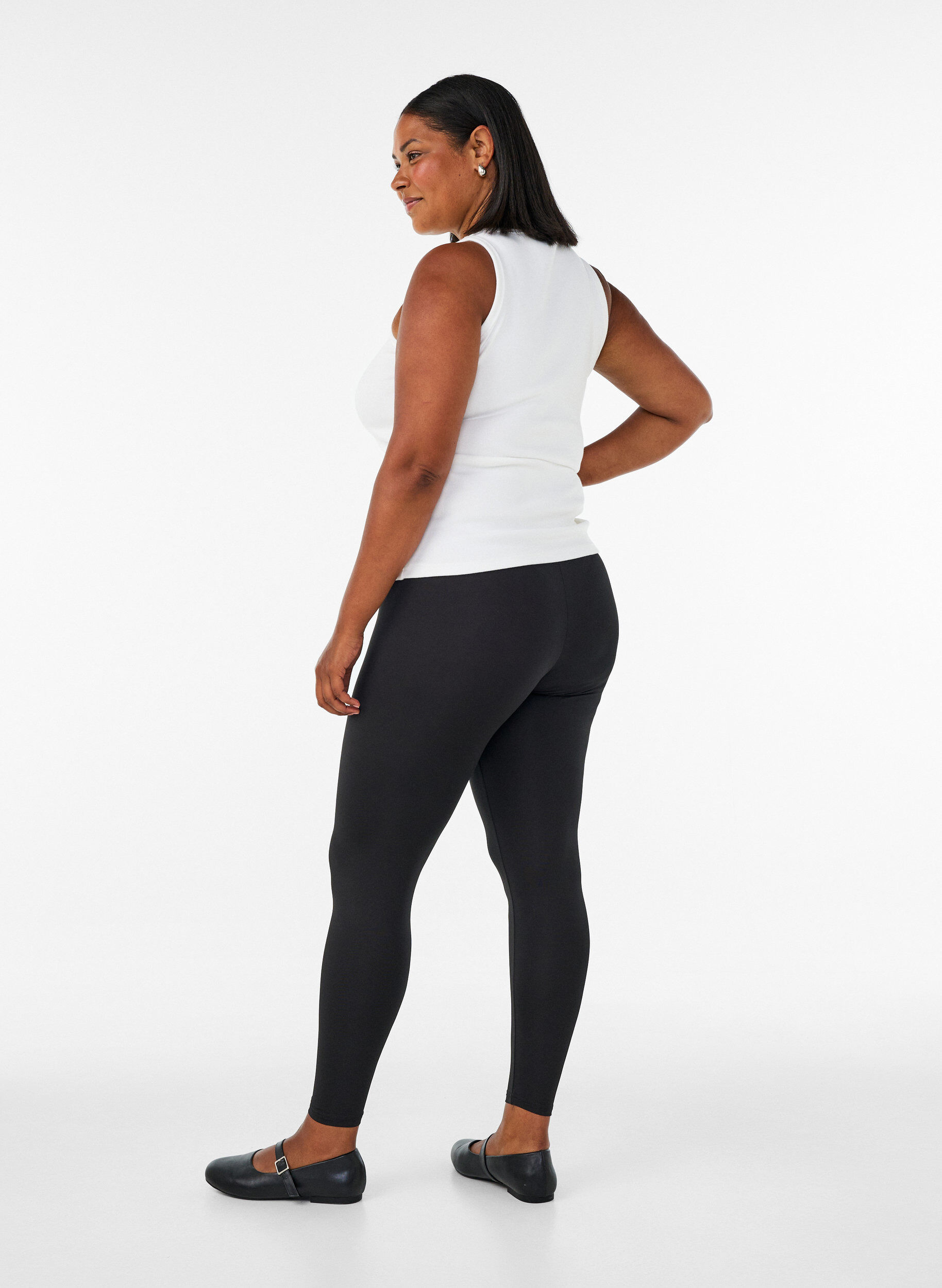 Zizzi2-pack legginsy Basic, Czarne, Model image number 2