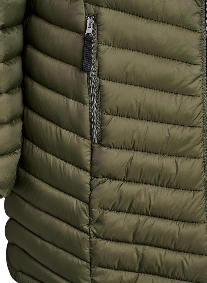 Lekka kurtka z kieszeniami i odpinanym kapturem, Zielony, Packshot image number 3
