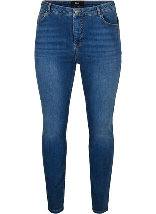 Bardzo waskie jeansy Amy z wysokim stanem, Blue denim, Packshot image number 0
