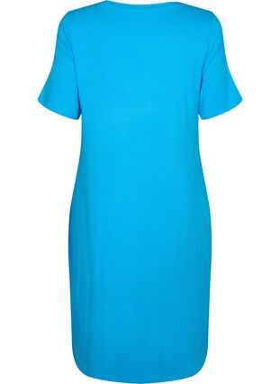 Wiskozowa sukienka midi z krótkimi rekawami, Ibiza Blue, Packshot image number 1