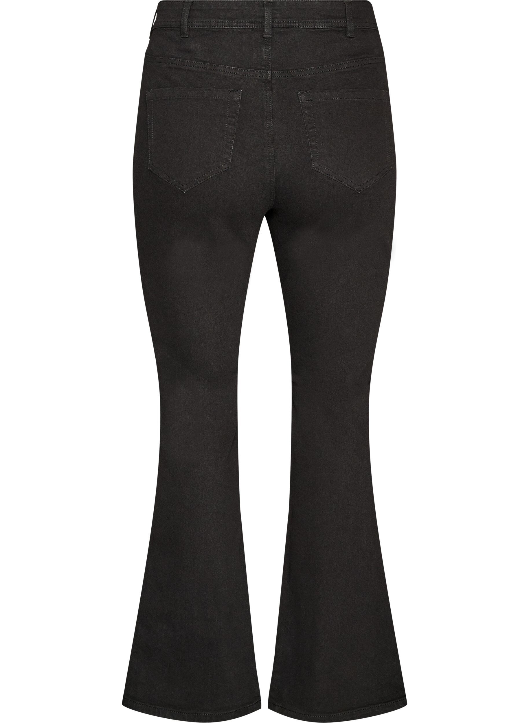 ZizziJeansy o wysokiej talii z rozcieciem na buty, Czarne, Packshot image number 1