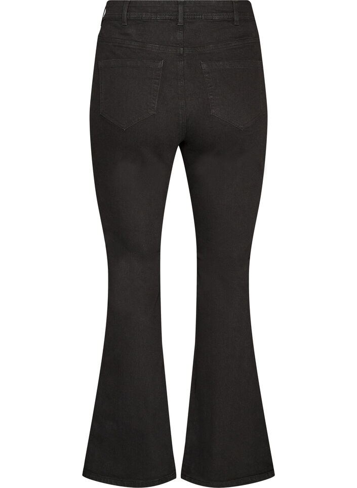 Jeansy o wysokiej talii z rozcieciem na buty, Czarne, Packshot image number 1