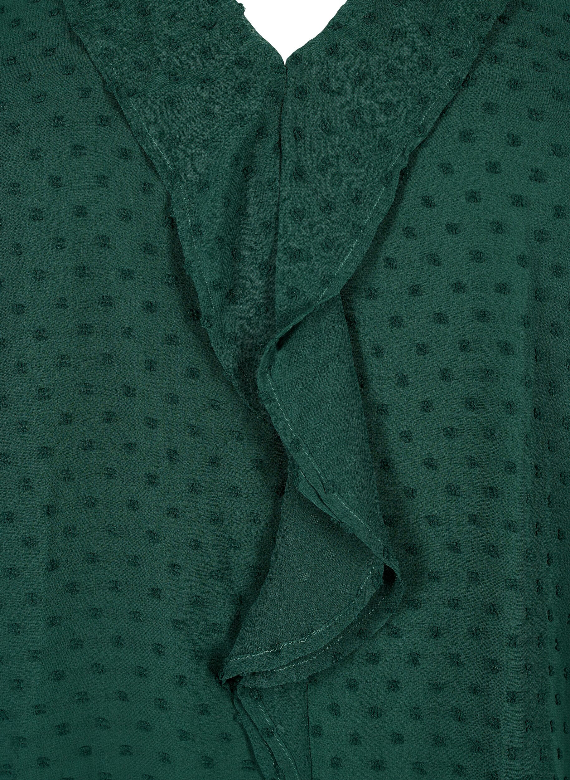 Zizzi Bluzka z marszczeniami i faktura w kropki, Scarab, Packshot image number 2