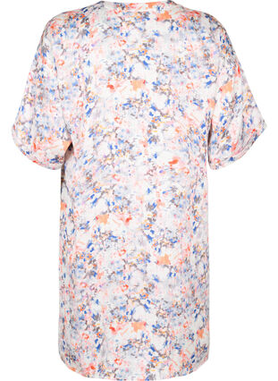 Wzorzysta sukienka koszulowa z zapieciem na guziki, B.White graphic AOP, Packshot image number 1