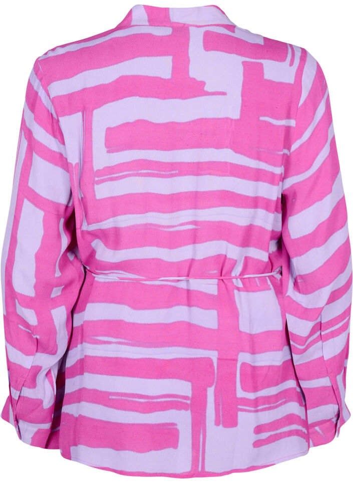 Kopertowa bluzka z wiskozy z nadrukiem, Rose Violet AOP, Packshot image number 1